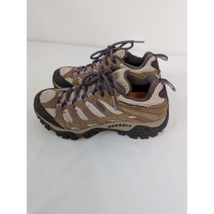 Merrell Moab Waterproof Hiking Trail Shoes Vibram Womens Size 6 Earth Orchid